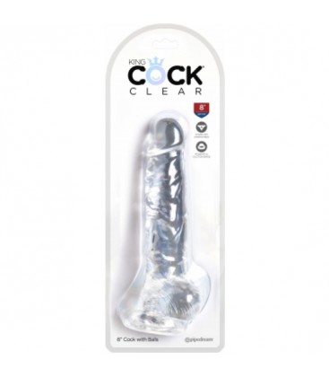 KING COCK DILDO REALISTA TRANSPARENTE 165 CM