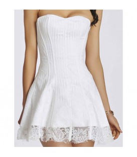 CORSET CON FALDA FLORAL BLANCO