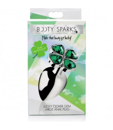 LUCKY CLOVER GEM PLUG ANAL LARGO TREBOL PLATA