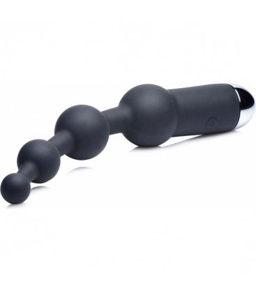 10X BOLAS ANALES SILICONA CON VIBRADOR NEGRO