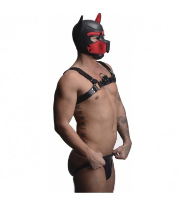 CAPUCHA NEOPRENO SPIKE PUPPY NEGRO Y ROJO