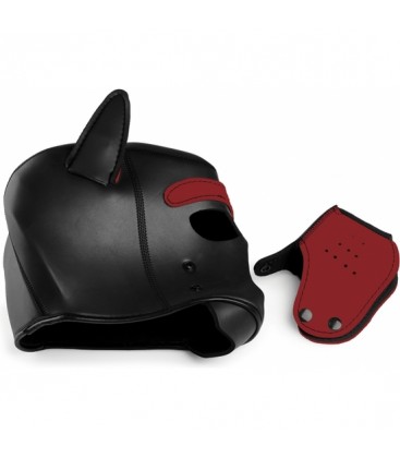 CAPUCHA NEOPRENO SPIKE PUPPY NEGRO Y ROJO