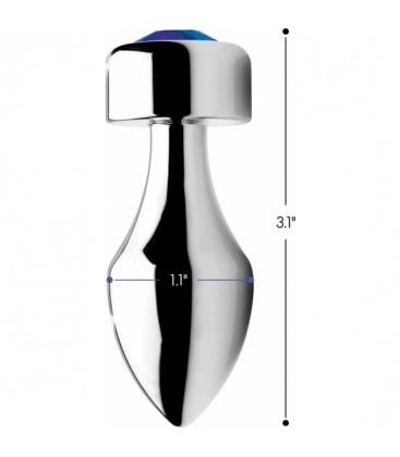 PLUG DE ALUMINIO CON GEMA AZUL PEQUENO