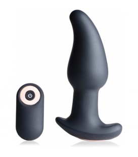 GYRO M 10X CURVED RIMMING - PLUG VIBRADOR CON MANDO - NEGRO