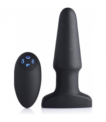 PLUG ANAL DE SILICONA INFLABLE Y CON VIBRADOR de 10X