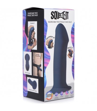 SQUEEZABLE THICK DILDO DE SILICONA AZUL