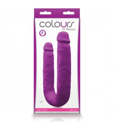 COLOURS DP PLEASURES PENE DOBLE DE SILICONA MORADO