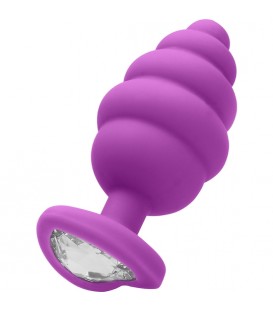 EXTRA LARGE RIBBED DIAMOND HEART PLUG - MORADO