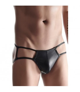 WETLOOK MENS BRIEFS  - NEGRO