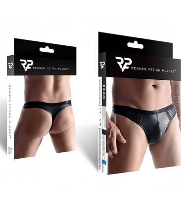 WETLOOK MENS THONGS NEGRO