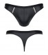 WETLOOK MENS THONGS NEGRO