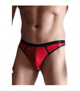 WETLOOK MENS TANGA ROJO