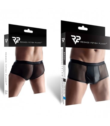 WETLOOK MESH MENS BOXERS NEGRO