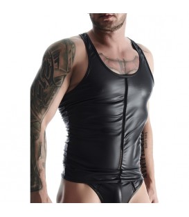 WETLOOK MENS CAMISETA SIN MANGAS NEGRO