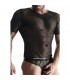 MESH MENS CAMISETA CUELLO V NEGRO