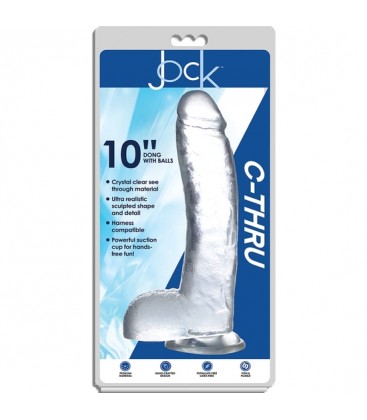 25 CM C THRU PENE REALISTICO CON TESTICULOS TRANSPARENTE