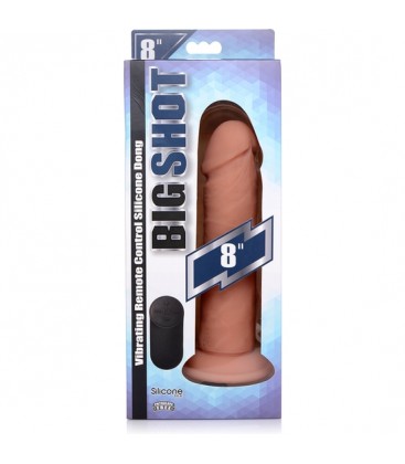 PENE 20 CM SILICONA CONTROL REMOTO VIBRANTE FLESH