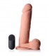 PENE CON TESTICULOS 22 CM SILICONA CONTROL REMOTO VIBRANTE FLES