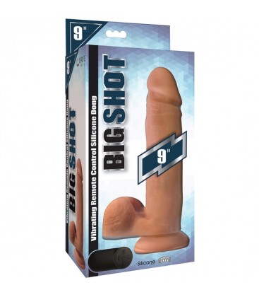 PENE CON TESTICULOS 22 CM SILICONA CONTROL REMOTO VIBRANTE FLES