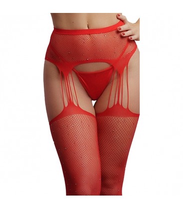 PANTY DIAMANTES DE IMITACIoN CON TIRANTES ROJO