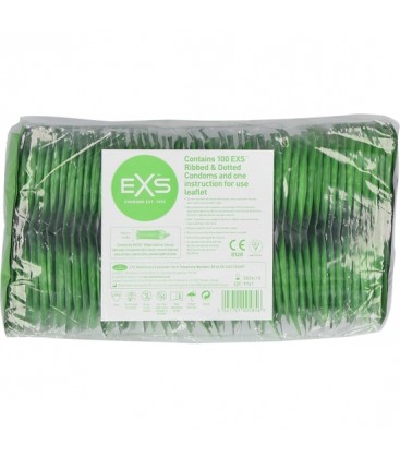 PRESERVATIVOS EXS RIBBED DOTTED FLARED 100 PACK