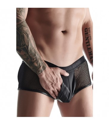 WETLOOK MESH MENS BOXER NEGRO