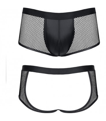 WETLOOK MESH MENS BOXER NEGRO