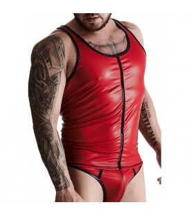 WETLOOK MENS CAMISETA SIN MANGAS - ROJO