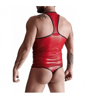 WETLOOK MENS CAMISETA SIN MANGAS ROJO