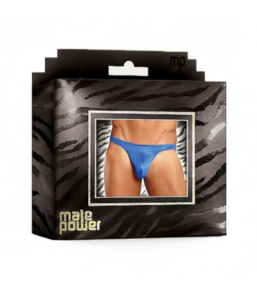 MALE POWER TANGA AZUL SATINADO