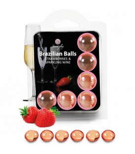 SECRET PLAY SET 6 BRAZILIAN BALLS AROMA FRESAS CAVA