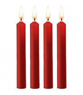 TEASING WAX CANDLES - PARAFINA - 4-PACK - ROJO