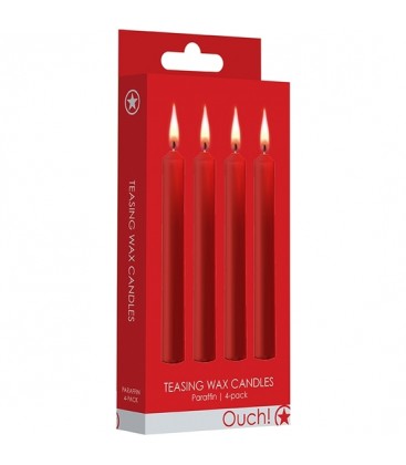 TEASING WAX CANDLES PARAFINA 4 PACK ROJO