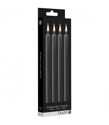 TEASING WAX VELAS LARGAS PARAFINA 4 PACK NEGRO