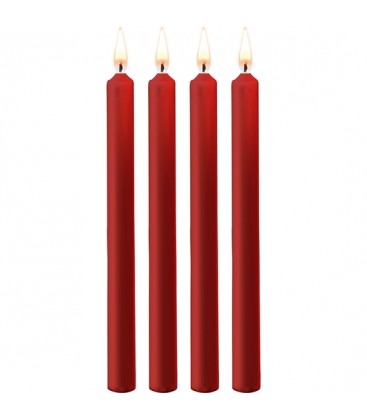 TEASING WAX VELAS LARGAS PARAFINA 4 PACK ROJO