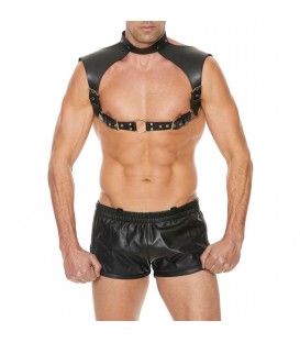 ARNeS DE HOMBRE CON CUELLO CUERO NEGRO