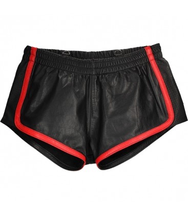 SHORTS CUERO VERSaTIL NEGRO ROJO