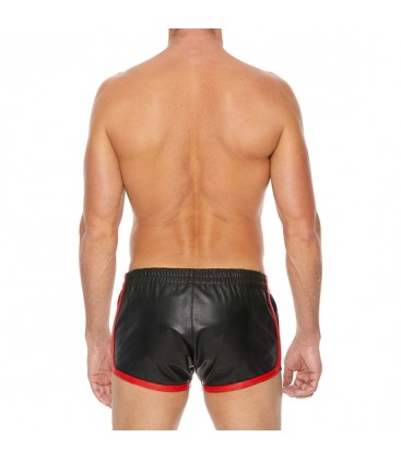 SHORTS CUERO VERSaTIL NEGRO ROJO