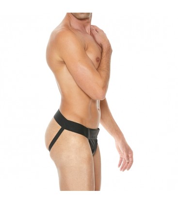 TANGA LISO CON CREMALLERA JOCK NEGRO NEGRO