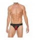 TANGA LISO CON CREMALLERA JOCK NEGRO ROJO