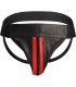 TANGA LISO CON CREMALLERA JOCK NEGRO ROJO