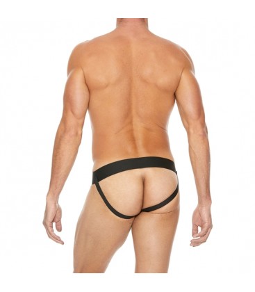 TANGA LISO CON CREMALLERA JOCK NEGRO ROJO