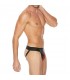 TANGA LISO CON CREMALLERA JOCK NEGRO ROJO