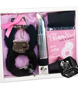 KIT ERÓTICO NEGRO VIBRADOR / ANILLO TIFFANYS SILICONA