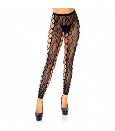 LEG AVENUE PANTYS SIN PIES DE ENCAJE LEOPARDO