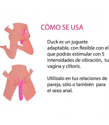 DUCK VIBRADOR CON ESTIMULACIoN VAGINAL Y CLITORIAL