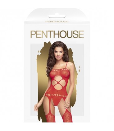 PENTHOUSE HOT NIGHTFALL BODY DE MALLA GEOMeTRICA ROJO