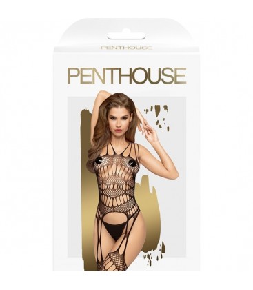 PENTHOUSE FATAL LOOK BODY DE MALLA CON LIGUEROS NEGRO