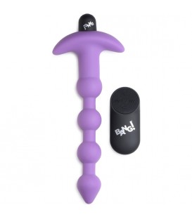 PLUG VIBRADOR REMOTO CON BOLAS DE SILICONA - MORADO