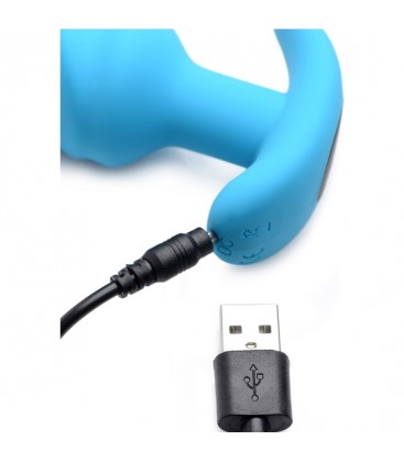 PLUG DE SILICONA SWIRL CON 21X VIBRACIONES AZUL
